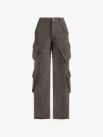 Manière De Voir Anne High Waisted Boucle Denim Cargo Pants | Brown | FARFETCH at Farfetch